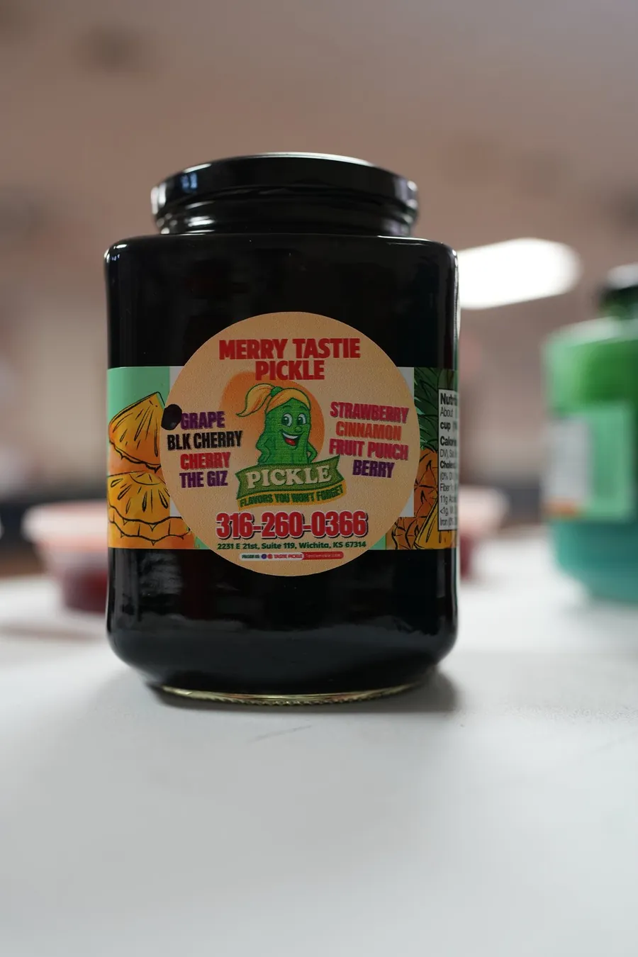 Jar of Merry Tastie flavored pickles, Wichita Kansas